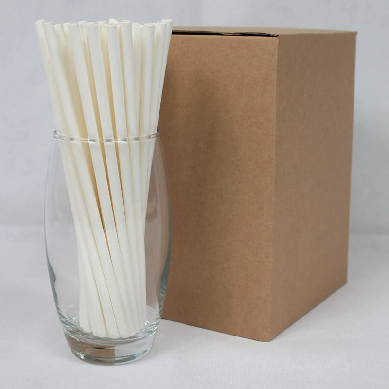 [Australia] - White Paper Straws (6mm x 200mm) - Pack Size 500 - Made in Britain - Biodegradable/Eco-Friendly/Highly Durable/Food Safe/Suitable for All Occasions 