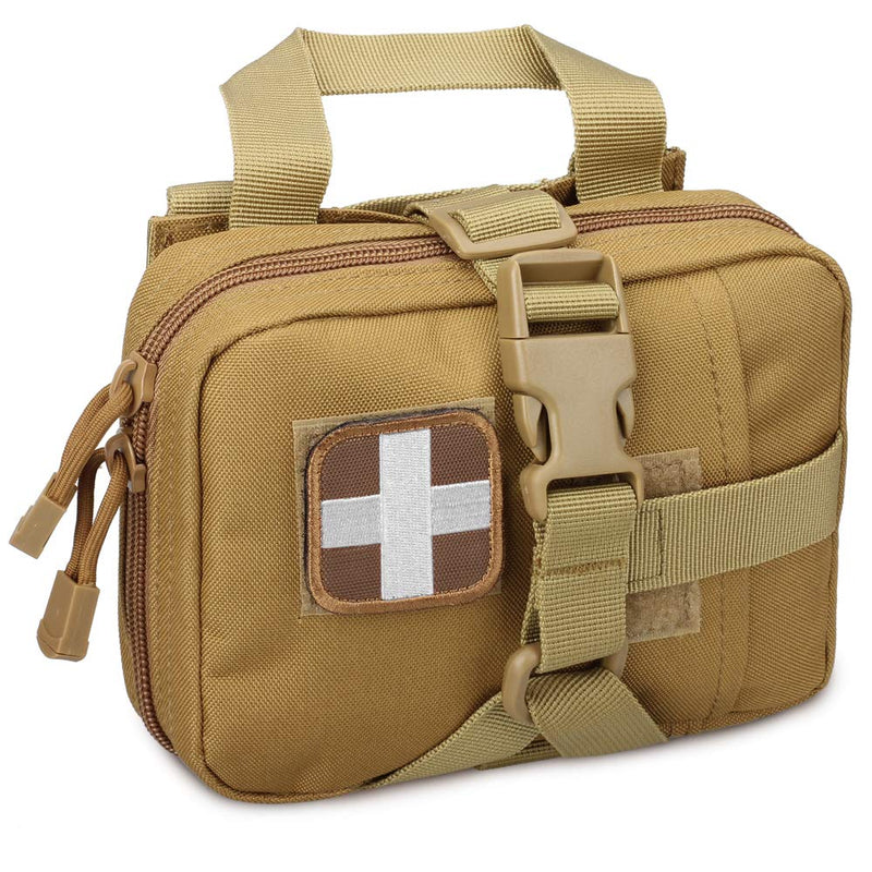 [Australia] - LIVANS Tactical EMT Pouch, Rip Away Molle Medical Pouches IFAK Tear-Away First Aid Kit Emergency Survival Bag for Travel Outdoor Hiking Khaki 