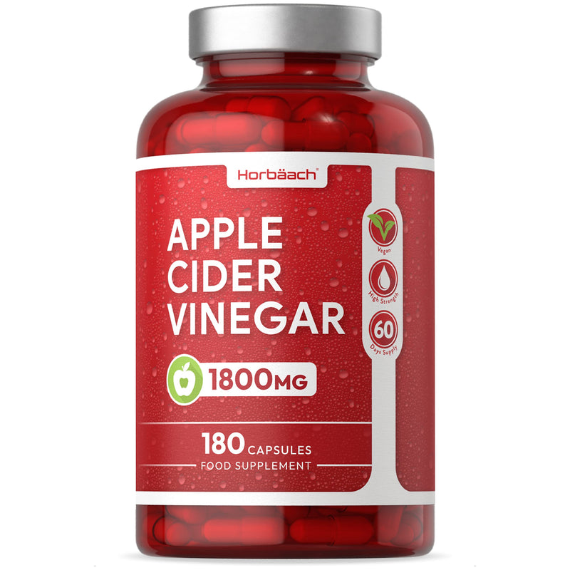 [Australia] - Apple Cider Vinegar Capsules | 1800mg 180 Count | High Strength | by Horbaach 180 Count (Pack of 1) 