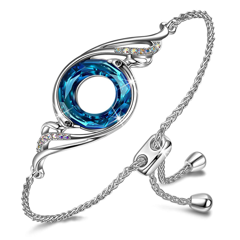 [Australia] - Kate Lynn Bracelets for Womens, Phoenix Series Bracelets symbolizes Luck and Eternity, Jewelry Gifts for Women/Her/Girls/Wife/Mom/Girlfriend, Jewelry Box Included for Gifts Bermuda Blue 