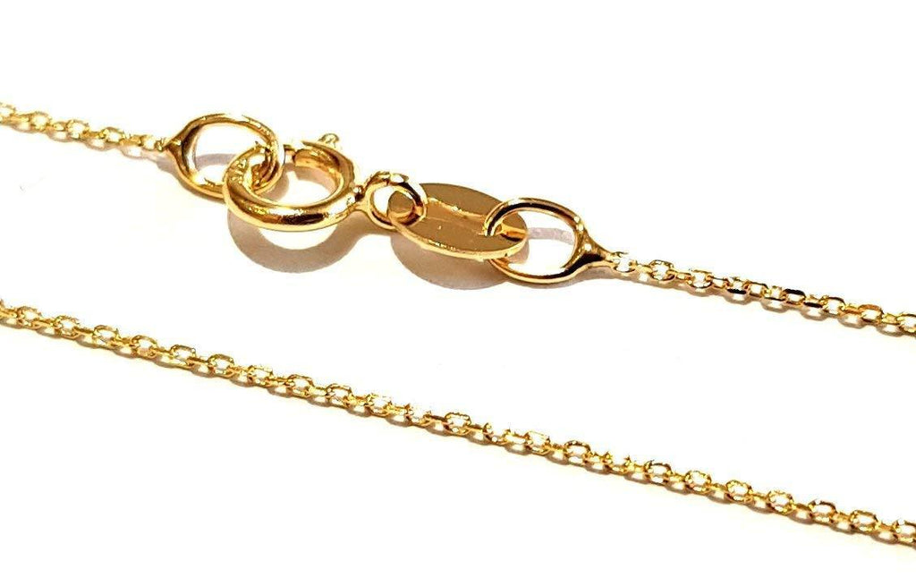 [Australia] - Markylis - Real 9ct Gold FINE Trace Anchor Link Chain Necklace Ladies - 0.8mm - 16inch - 16" 