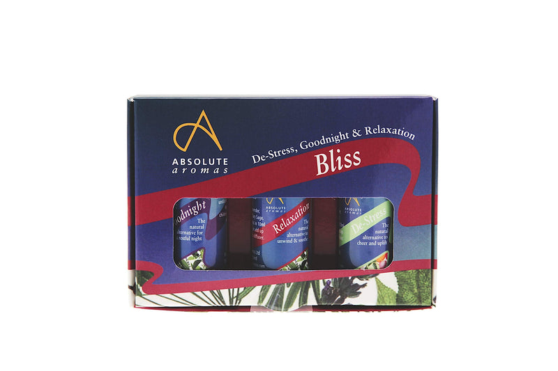 [Australia] - Absolute Aromas Bliss Essential Oils Blend Set – 3 x 10ml Pack of Aromatherapy Blend Oils – De-Stress, Goodnight and Relaxation 