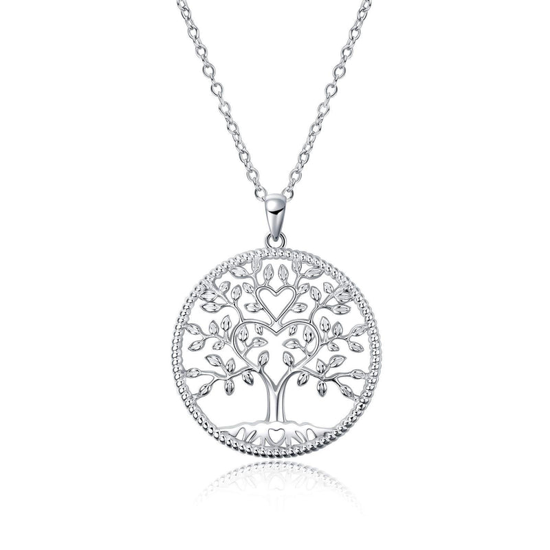 [Australia] - 925 Sterling Silver Heart Necklaces for Women,Exquisite Tree of Life Pendant Necklace Chain Jewellery Gifts For Women Girls Mum Daughter 