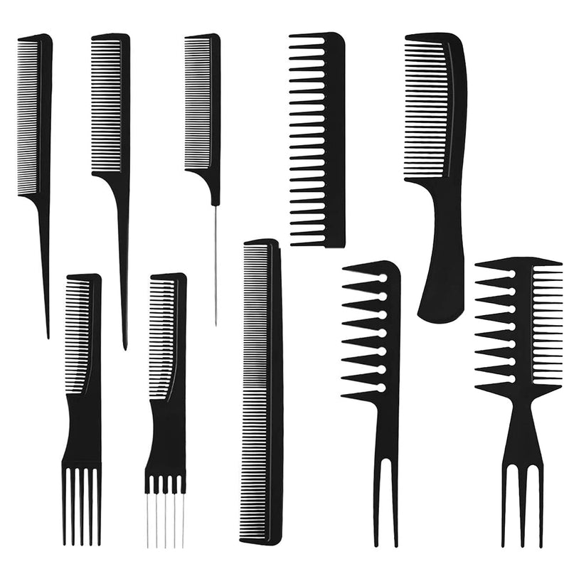 [Australia] - 20 Pieces Professional Styling Comb Set,Yueser Salon Hair Styling Hairdressing Hairdresser Barbers Comb Plastic Comb (Black) 