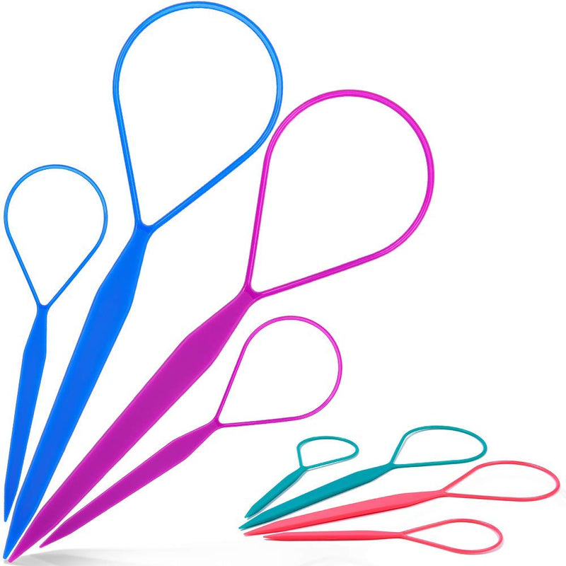 [Australia] - Topsy Tail Hair Tool,MORGLES 8pcs Hair Braiding Tool Topsy Tail Loop French Braid Loop Tool Topsy Tail Kit, 4 Colors 