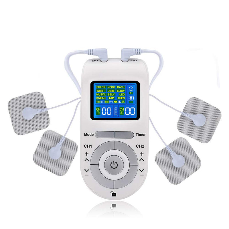 [Australia] - TENS & EMS Massage Device with 12 TENS Modes-Therapy Massager for Pain Muscle Back Neck Stress Sciatic Relief Muscle Nerve Stimulators 