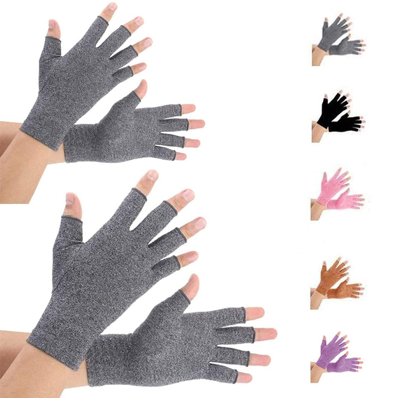 [Australia] - 2 Pairs Arthritis Gloves for Women & Men - Compression Gloves for Arthritis Pain Relief - Rheumatoid & Osteoarthritis, for Typing and Daily Work.(M) Grey M (4 Count) 2 