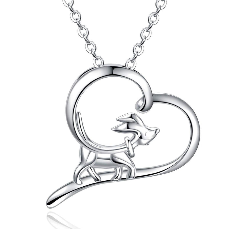 [Australia] - Cute Cat Puppy Necklaces for Girls Women, 925 Sterling Silver Pendant with Chain, CELESTIA Pets Animals Jewellery Gifts for Cats Lovers Puppy Dog 