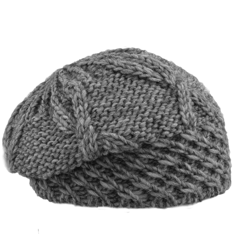 [Australia] - Cappelleria Melegari Cap Floppy Adele Hat | Wool/Alpaca Cap, Made in Italy | Braid, Man/Woman, | Autumn/Winter dark grey 