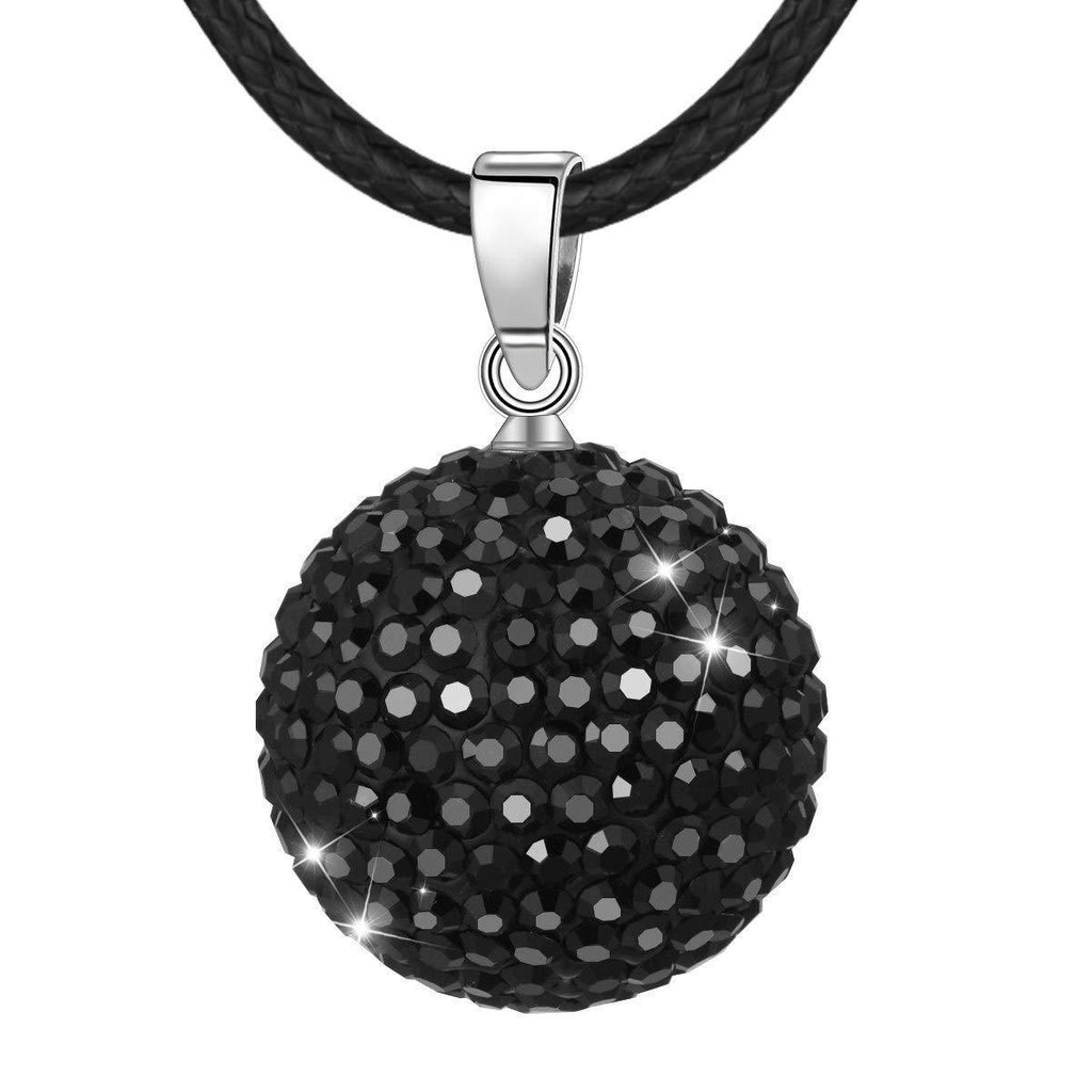 [Australia] - AEONSLOVE Chime Ball Pregnancy Necklace Pendant Music Wishing Bola Locket for Mom Baby Best Jewellery Gift Black 