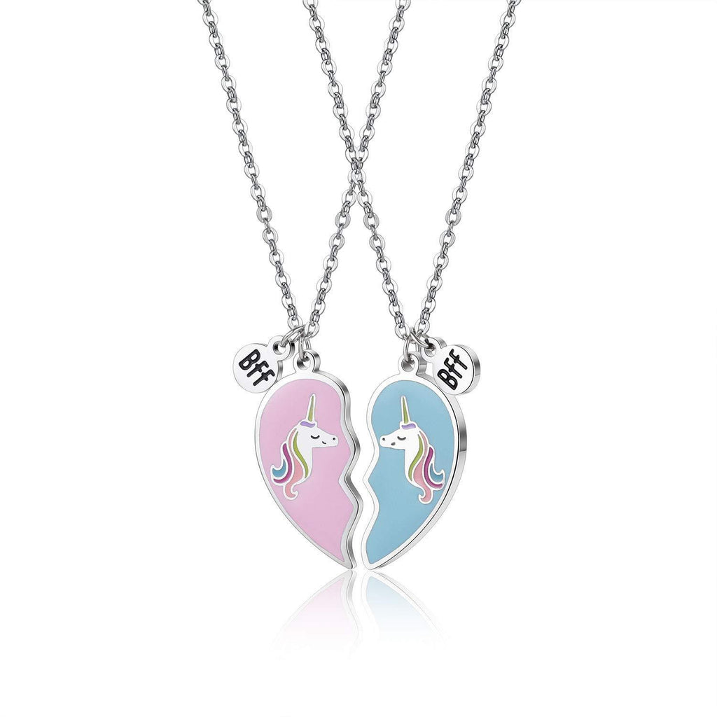 [Australia] - hengkaixuan Birthday Gift for Best Friend Sister Heart Necklace BFF Unicorn Jewelry Gift for Friends or Fun Sister Gift 