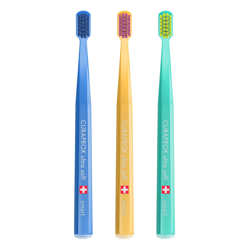 [Australia] - Curaprox Toothbrush CS Smart Trio Pack - 3 x Soft Small Head Toothbrush for Adults with 7600 CUREN® Filaments - Curaprox Manual Toothbrush 