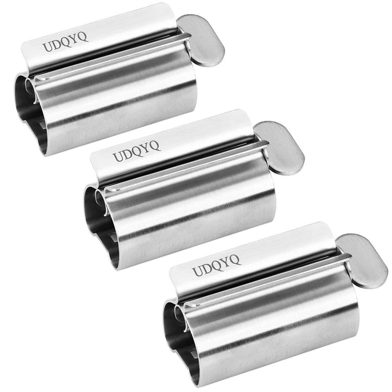 [Australia] - Toothpaste Squeezer - Metal Tube Squeezer Stainless Steel Tube Wringer UDQYQ Toothpaste seat Holder Stand (3 Pack) (Silver) Silver 