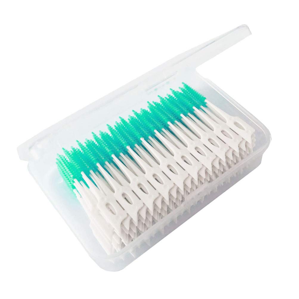 [Australia] - HEALLILY 160pcs Gum Interdental Brush Between Teeth Gingival Interdental Toothpick Tooth Clean Tool Light Green 