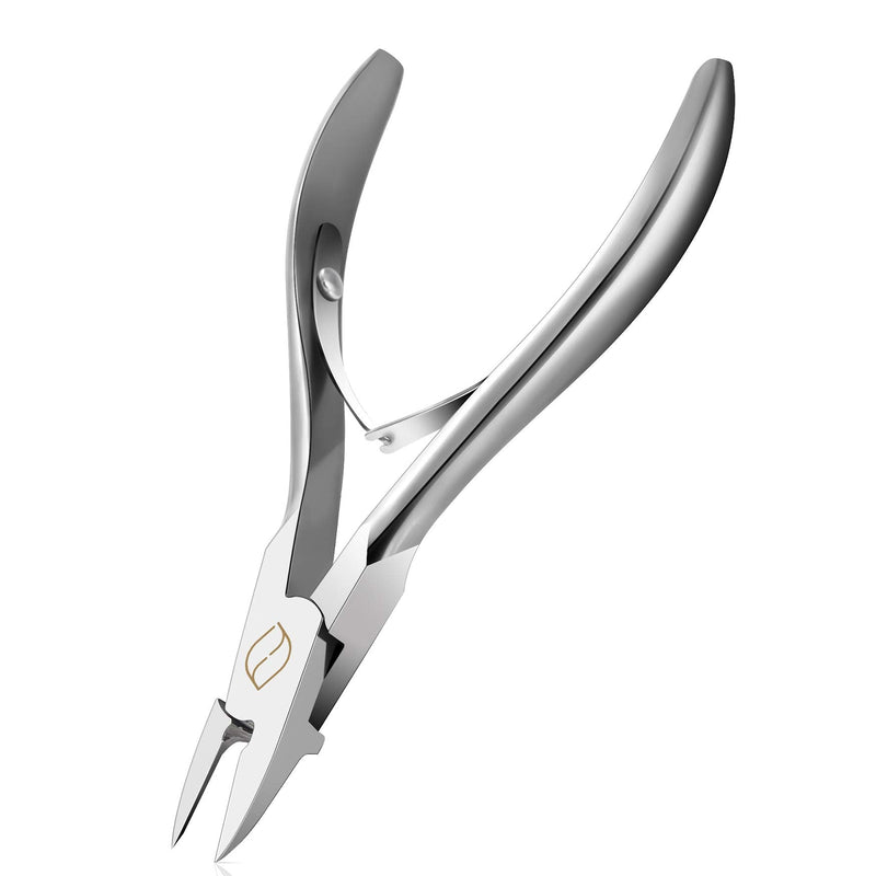 [Australia] - FERYES Ingrown Toenail Clippers with Straight Blade - Podiatry Tool Handmade Forged - All Steel Nail Nippers to Cut Thick Toe Nails Professionally Silver 