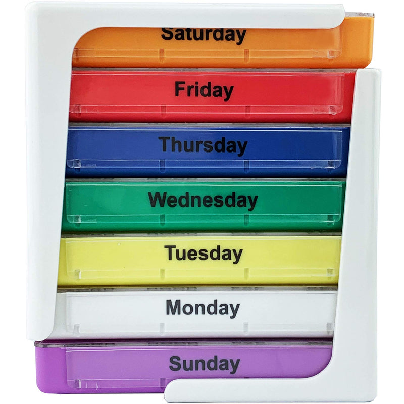 [Australia] - JFA Medical Weekly Stackable Pill Box Organiser/Reminder for Medicines Supplements, Vitamins, 7days, 4 compartments per Day – Morning, Noon, Evening and Bed 