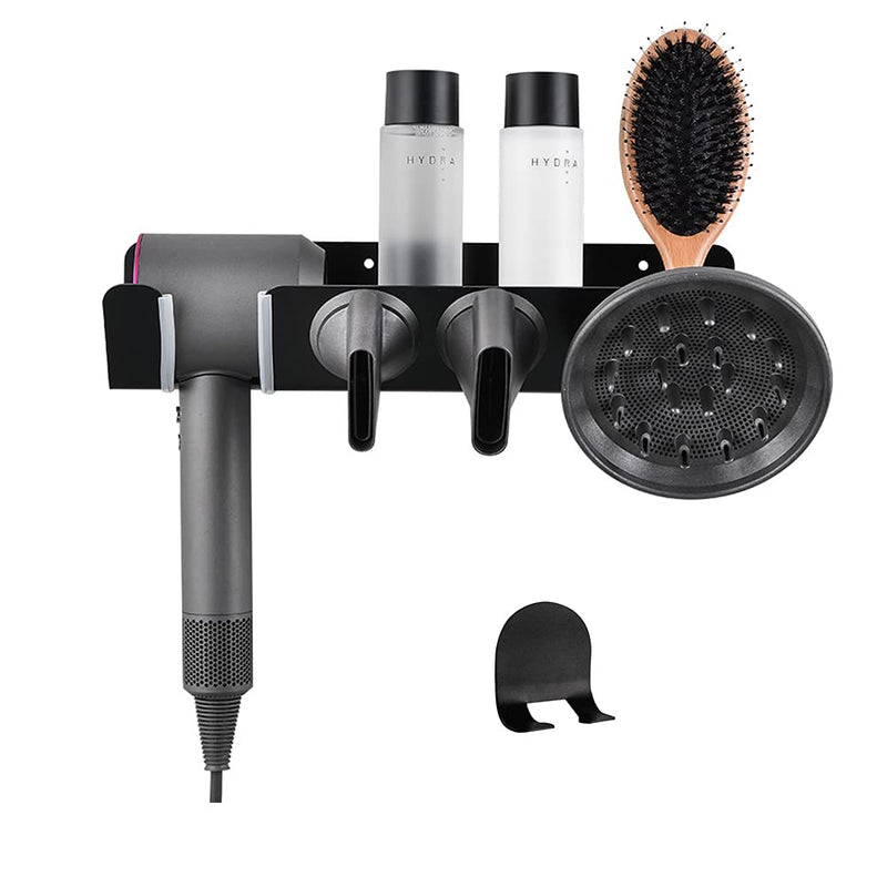 [Australia] - Hosoncovy Hairdryer Wall Mount Holder Stand Blow Dryer Rack Hook Organizer for Dyson Supersonic Hair Dryer (Black) Black 