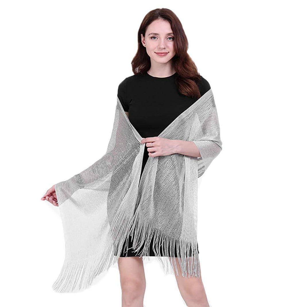 [Australia] - Ushiny Womens Evening Wrap Stole Shawl Lightweight Shawl Wedding Scarf for Prom and Party White 