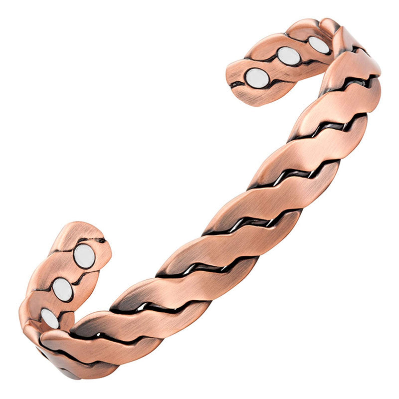 [Australia] - MagnetRX® Pure Copper Magnetic Bracelet - Magnetic Copper Bracelets for Men - Adjustable Cuff + Gift Box (Copper | Medium - Large) 