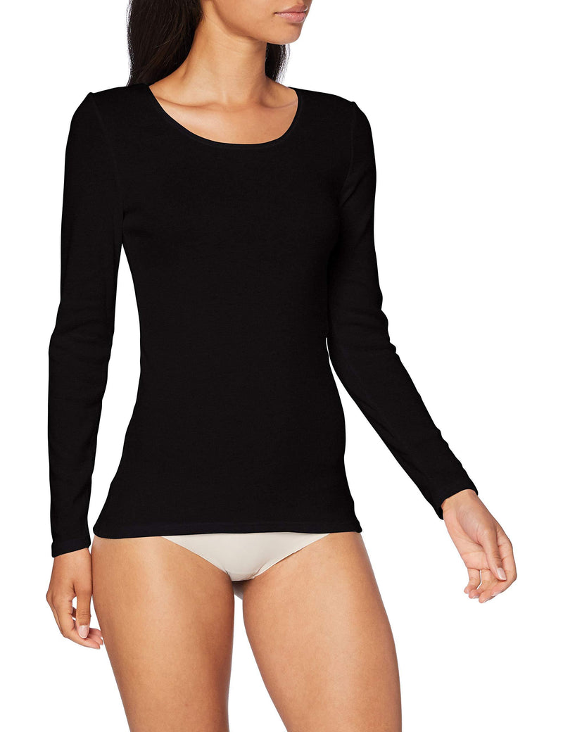 [Australia] - Damart Women's T-Shirt Manches Longues Fine Cote XL Noir 