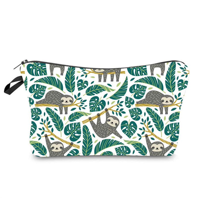 [Australia] - JunNeng Small Cosmetic Bag for Handbag, Cute Makeup Bag Pouch Cosmetic Beauty Bag Travel Toiletry Wash Bag Cartoon Pattern Pencil Bag Coin Purse Zipper Pouch, Sloth 1b Sloth 