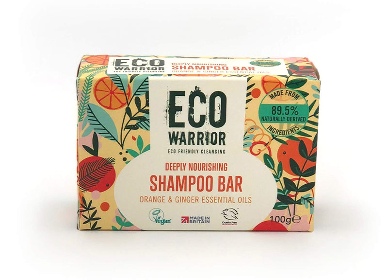 [Australia] - Eco Warrior Deeply Nourishing Shampoo Bar - Pink Clay and a Blend of Pure Orange & Ginger Essential Oils to Promote Healthy Hair - Natural, Eco Friendly, Vegan and Cruelty Free Shampoo - 100g 100 g (Pack of 1) 