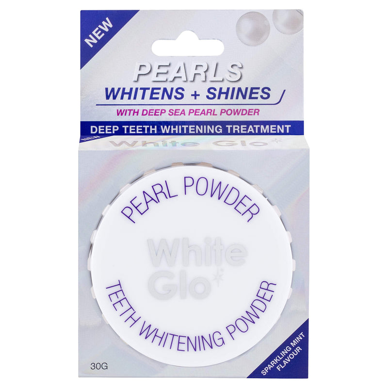 [Australia] - White Glo Pearls Whitens + Shines Pearl Powder Mint Flavour 30g Deep Teeth Whitening Treatment 