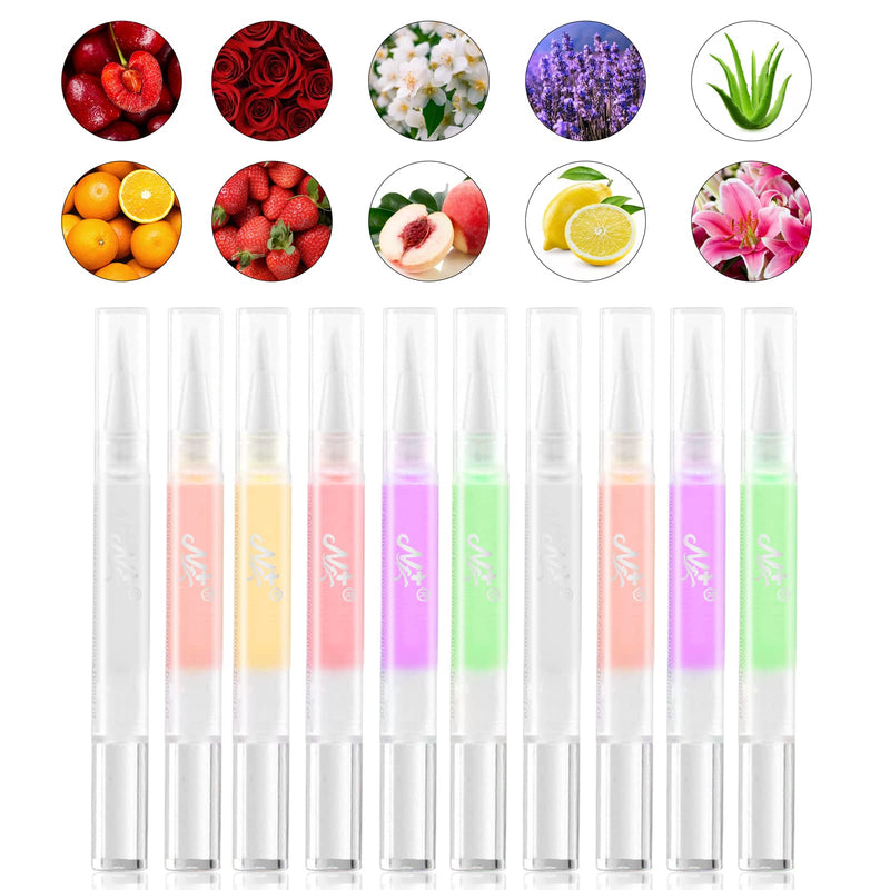 [Australia] - Anself Nutrition Oil Pens,10pcs Mix Flavors Nutrition Oil Pens Set for Repairing Cracked and the Dry Cuticle(Random Color&Flavor) 10 Count (Pack of 1) 