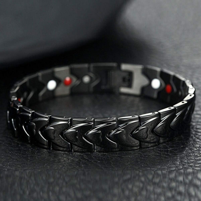 [Australia] - Strong Magnetic Bracelets for Men Titanium Double Strength Magnets Wristband Bracelets 