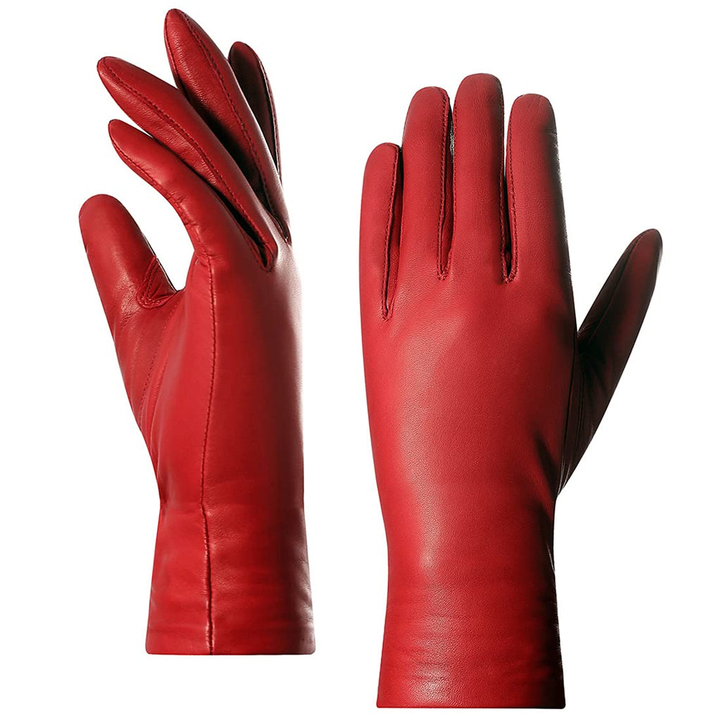 [Australia] - Harssidanzar Womens Italian Nappa Leather Gloves Vintage Finished Cashmere Lined XL Red(100% Cashmere Lined, Upgrade) 