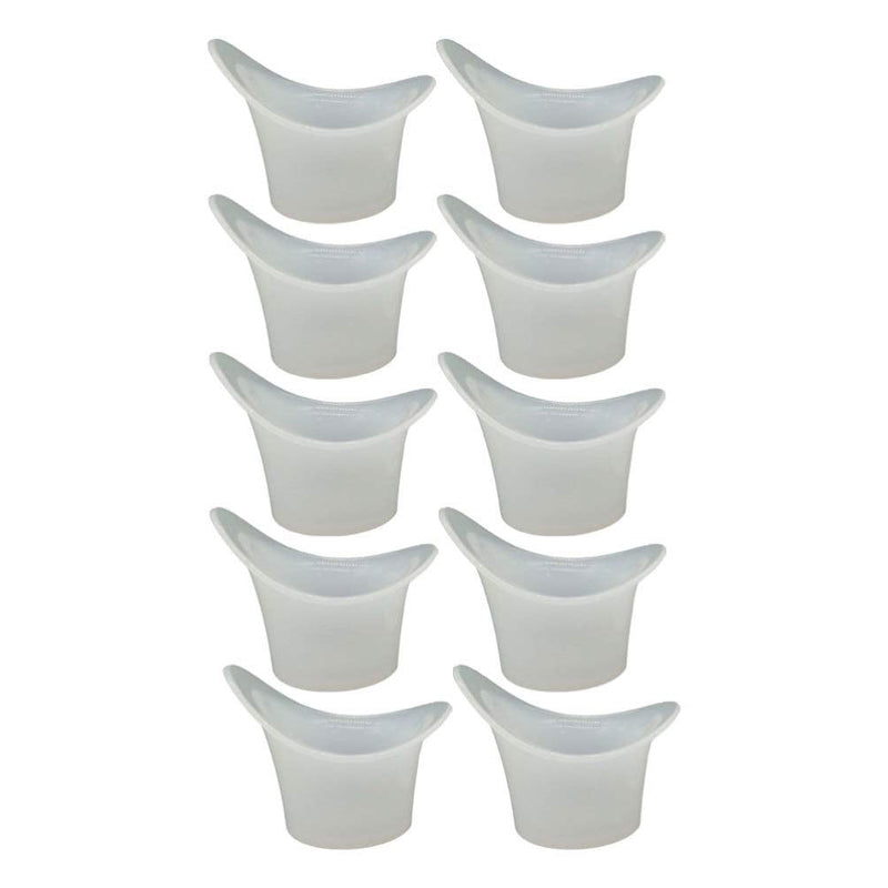 [Australia] - SUPVOX 10pcs 8ml Silicone Eye Wash Cup Resuable Non Sterile Eye Bath Cup Washing Cup for Refreshing Cleaning Tired Eyes (White) 