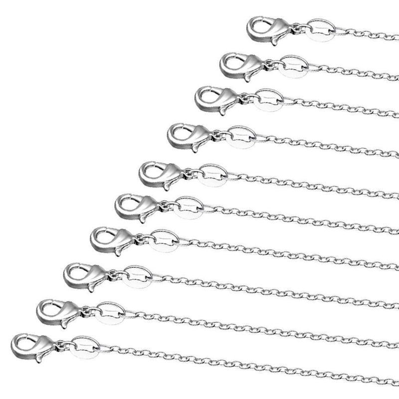 [Australia] - 35 PCS Necklace Chains for Jewelry Making, FineGood 18” 20” 22” 24” Silver Necklace Extender Chians DIY Necklace Chains for Girls Women 