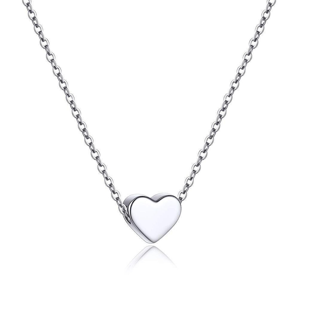 [Australia] - PROSILVER Silver Heart Necklaces for Women Girl Bridesmaid Eternity Necklace Valentine's Day Present Delicate Solid 925 Sterling Silver Small Necklace 