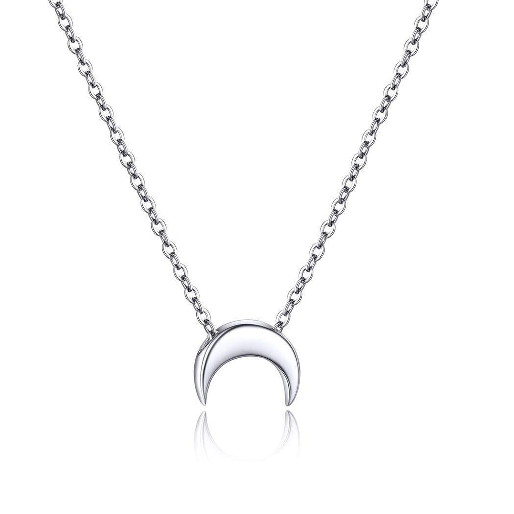 [Australia] - PROSILVER Silver Moon Necklace for Women Valentine's Day Gift for Her Sterling Silver Pendant Crescent Moon Jewellery 