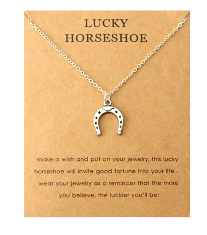 [Australia] - Lucky Horseshoe Necklace for Women and Girls, Good Luck Pendant, Inspirational Jewellery 