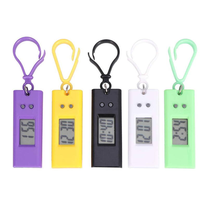 [Australia] - Hemobllo 5pcs Backpack Clip Watch Keychain Electronic Watches Pocket Timer Watch Keyring for Outdoor Sport Camping Hiking Bitrthday Gift 