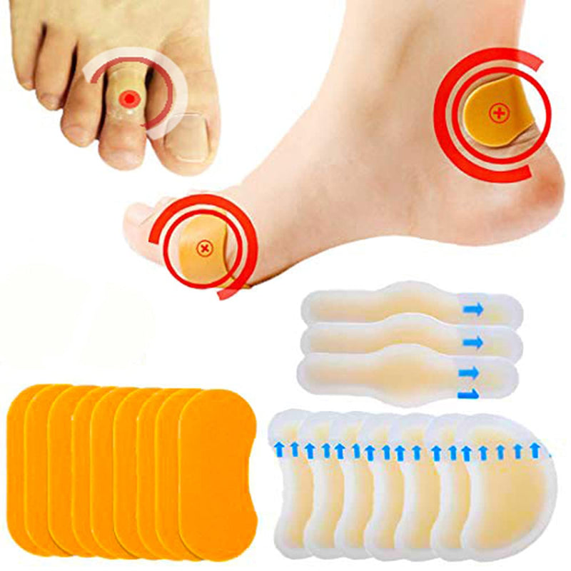 [Australia] - Blister Plasters Hydrocolloid Invisible Blister Cushion Gel Blister Prevention for Heel Foot Toe and Guard Skin - 22 Pack Yellow 22 Pack 
