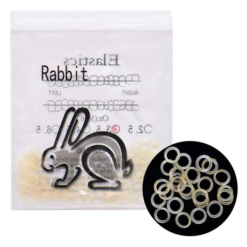 [Australia] - Angzhili 2 Packs Dental Elastic Rubber Bands Orthodontic Elastics Braces Teeth Gap (Rabbit 3/16") Rabbit 3/16" 