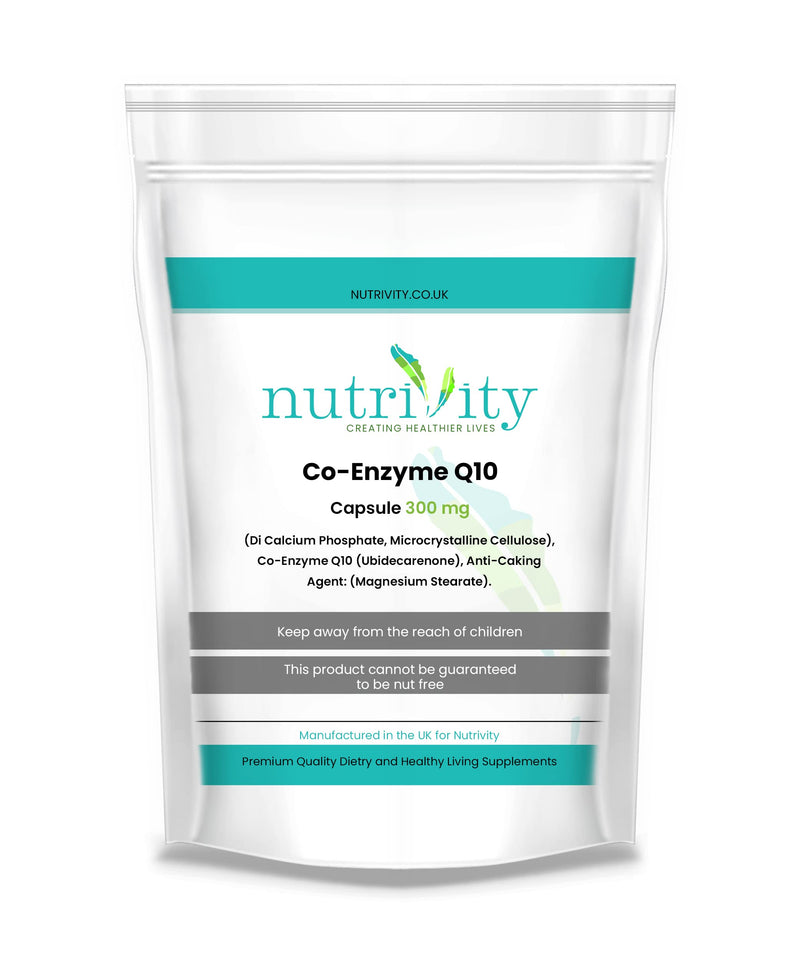 [Australia] - CoQ10 300mg Vegan Capsule - Co Enzyme Q10 High Strength Naturally Fermented Ubiquinone - Made in The UK by Nutrivity (120) 120 