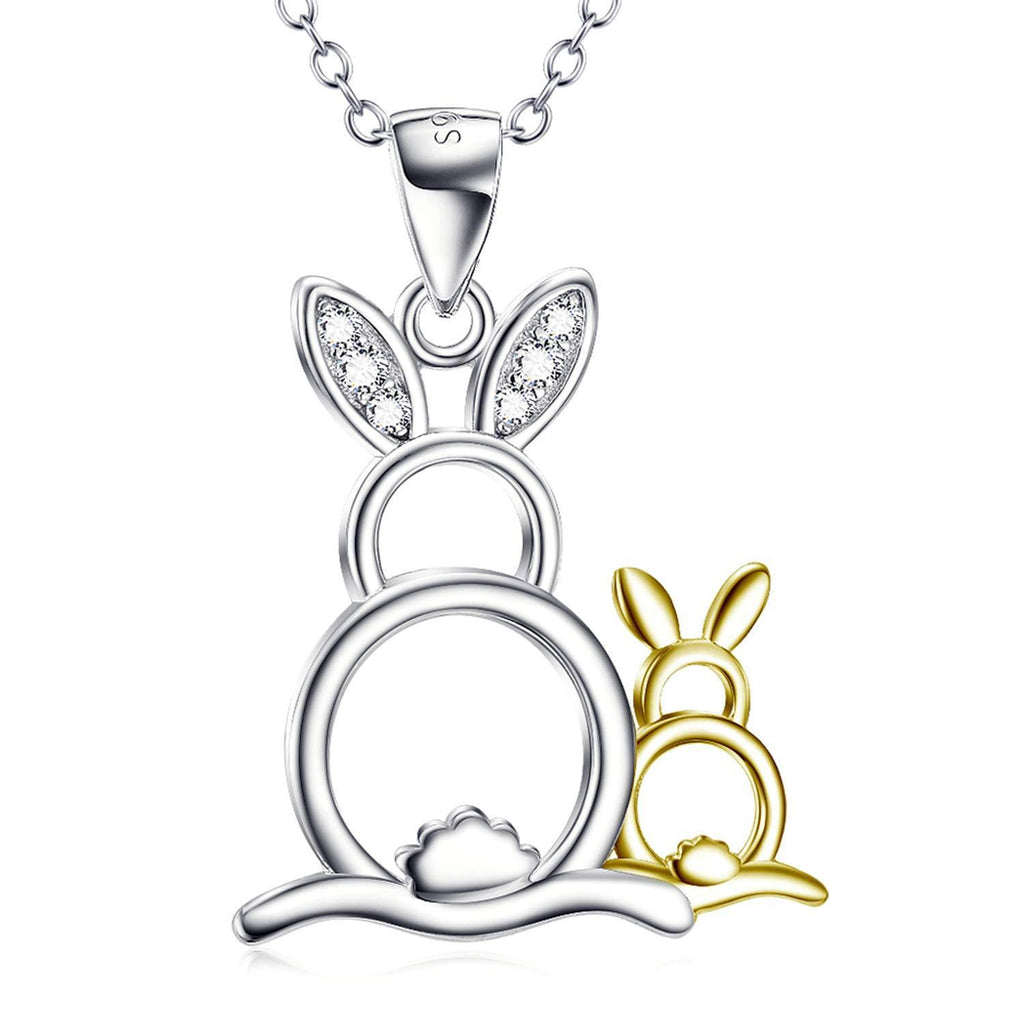 [Australia] - WINNICACA Rabbit Pendant Sterling Silver Necklace for Women Girl Mother's Day Gifts Yellow 