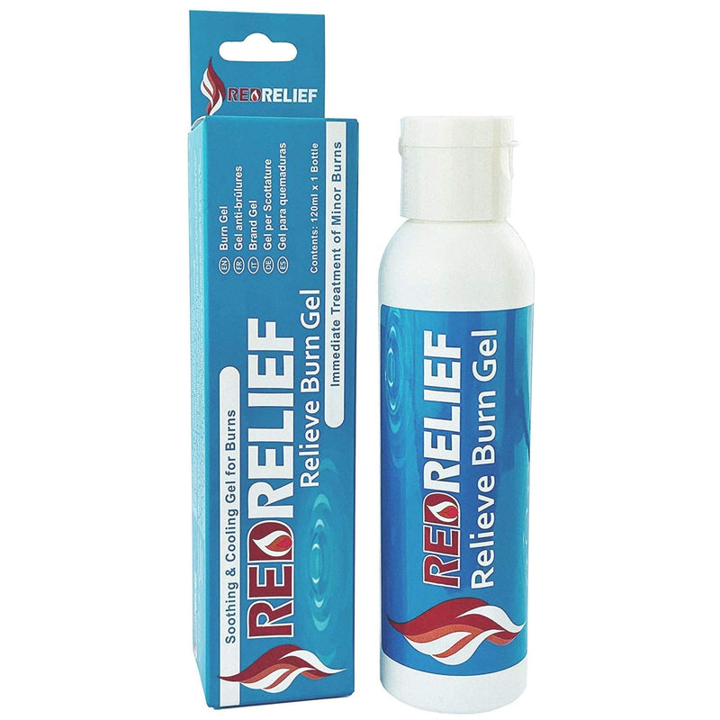 [Australia] - RedRelief Emergency Burn Gel 120ml Bottle - Soothing and Cooling Gel Dressing for Burns, Scalds and Sunburn 