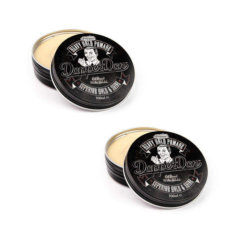 [Australia] - Dapper Dan Heavy Hold Pomade, Heavy Hold Styling Pomade For Superior Hold Mens Hair Styling Product, 2 x 100 ml 100 ml (Pack of 2) 