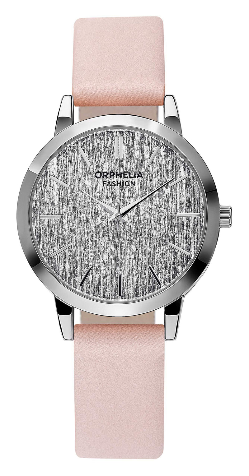 [Australia] - Orphelia Fashion Womens Analogue Watch Sparkle Chic with Leather Strap Pink 