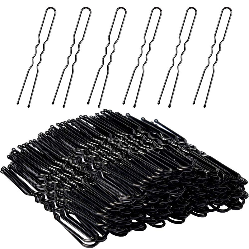 [Australia] - Black Bun Pins,MORGLES U Pins Hair Pins for Buns Bun Clips for Women with Box,80 Pcs(Black 6cm/2.4 inch) Black 