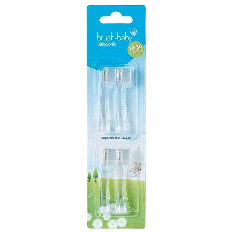 [Australia] - Brush-Baby Babysonic Replacement Heads for Babysonic Electric Toothbrush (18-36 Month (Pack of 4)) 18-36 Months (Pack of 4) 