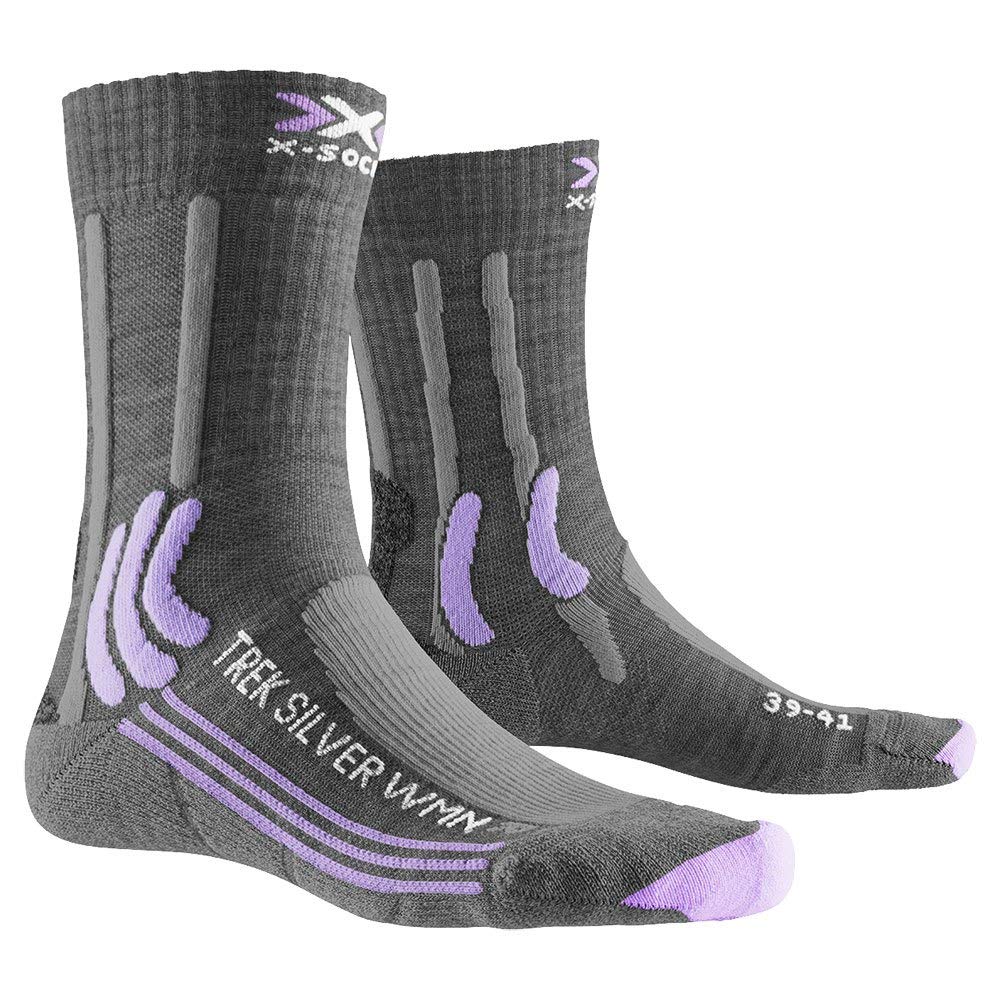 [Australia] - X-SOCKS Women's X-socks Trek Silver Woman Socks Socks Socks Socks Socks 35-36 grey melange/Bright lavender 