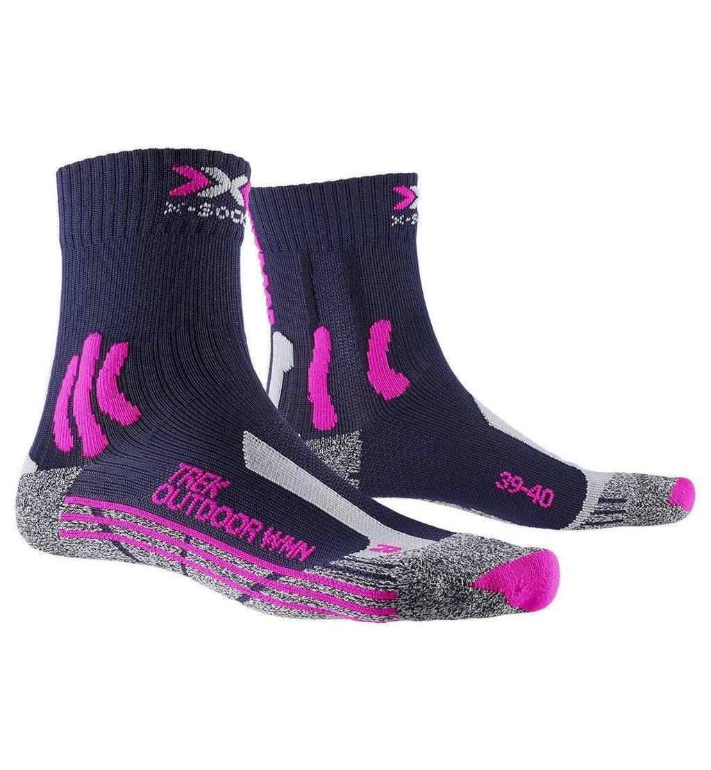 [Australia] - X-SOCKS Women's X-socks Trek Outdoor Women Socks Outdoor Trekking Hiking Walking Socks 37-38 midnight blue/pink/lt grey melange 