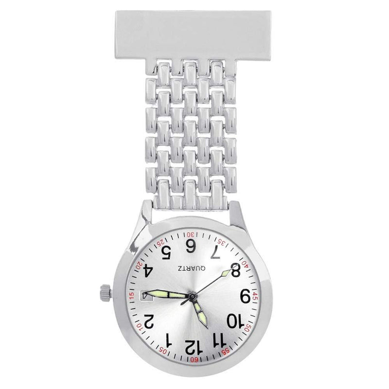 [Australia] - Yideng Nurse Fob Watch with Adjustable Date, Stainless Steel Quartz Doctor Pocket Watches Men Women Lapel Pin Watch Clip-on Hanging Medical Pocket Watch 