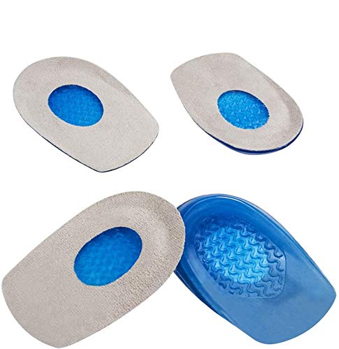 [Australia] - Gel Heel Cups, Silicone Heel Cup Pads for Plantar Fasciitis, Heel Spur and Achilles Pain, Anti-Slipping and Stress-Buffering 2 Pairs (S) 