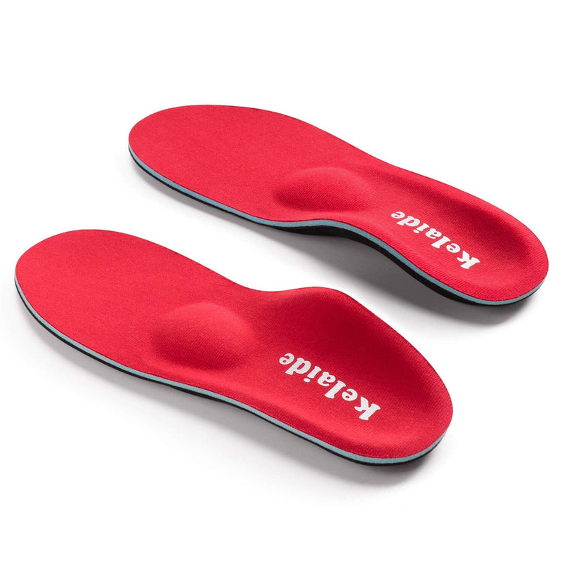 [Australia] - Orthotic Insoles, High Arch Support Soft Insert for Flat Feet, Plantar Fasciitis, Feet Pain, Foot Valgus, Over Pronation, Walking Fit Insoles for Men and Women UK-4-230mm Red 